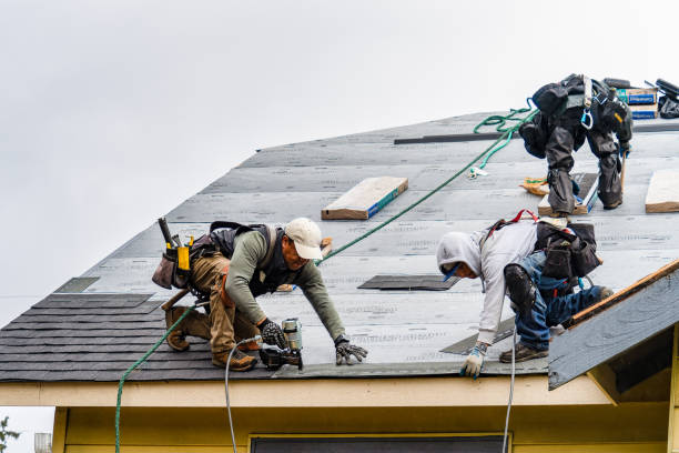 Professional Gutter Installation technician working in Percival, IA